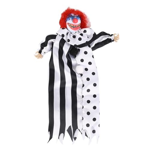 ETAINGYEUN Gruselige Halloween-Clown-Puppe zum Aufhängen, Dekoration für Horror-Themen-Events (25 * 15cm) von ETAINGYEUN