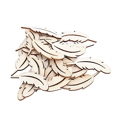 Holzscheiben süße federförmige unvollendete Chips Holzhandwerk Dekoration Handarbeit Handarbeit handgefertigte Accessoires Schmuckpelze Kinderaktivitäten 25pcs Holzscheiben süße federförmige unvollendete Chips Holzhandwerk Dekoration Handarbeit Handarbeit handgefertigte Accessoires Schmuckpelze Kinderaktivitäten 25pcs von ETAINGYEUN