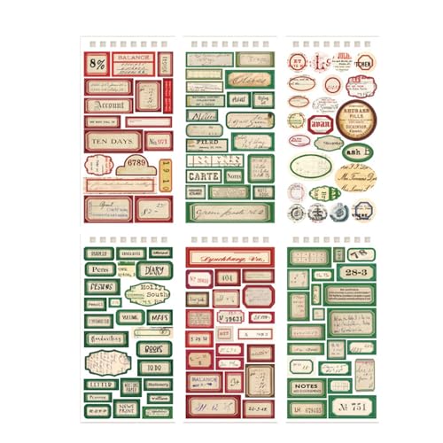 Retro-Stil, dekorativer Planer-Aufkleber, selbstklebend, ästhetisch, sortiert für Tagebuch, Kalender, Sammelalbum (Stil 3) von ETAINGYEUN