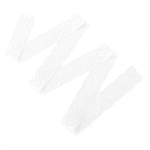 Weiße Blumenspitzenbänder weiche elastische Handarbeit Dekoration Werkzeug 10 Yard 2,5 cm Breite Hochzeitsfeier Souvenirs Wickeln Basteln: Weiße Blumenspitzenbänder weiche elastische Handarbeit Dekoration Werkzeug 10 Yard 2,5 cm Breite Hochzeitsfeier Souvenirs Wickeln Basteln: von ETAINGYEUN