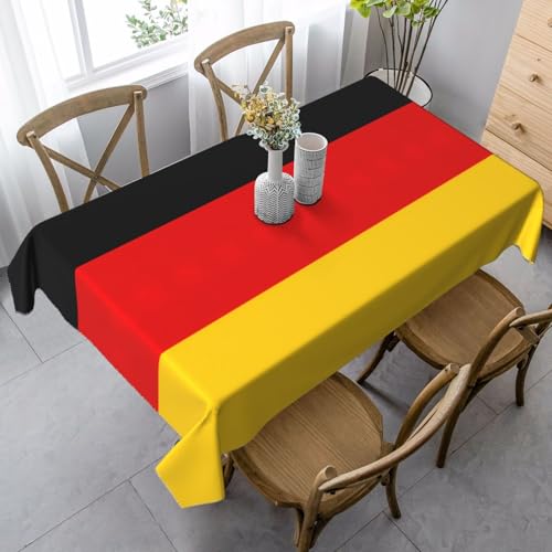 ETASUIOL Bauernhaus-Tischdecke mit deutschem Flaggenaufdruck, rechteckige Tischdecke, weicher Pfirsichleder-Stoff von ETASUIOL