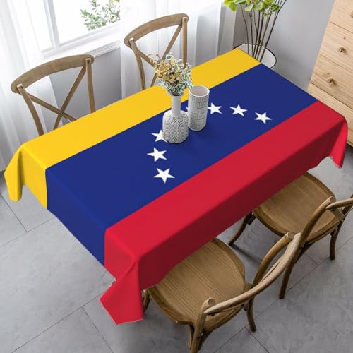 ETASUIOL Flagge von Venezuela, Bauernhaus-Tischdecke, rechteckig, weicher Pfirsichleder-Stoff von ETASUIOL