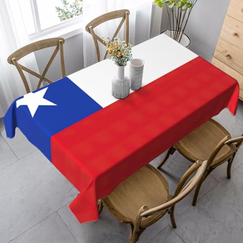 ETASUIOL Tischdecke mit Flagge von Chile, rechteckig, weicher Pfirsichleder-Stoff von ETASUIOL