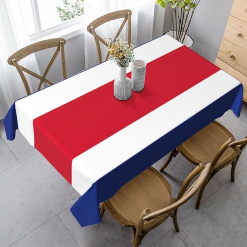 ETASUIOL Tischdecke mit Flagge von Costa Rica, Bauernhaus-Tischdecke, rechteckig, weicher Pfirsichleder-Stoff von ETASUIOL