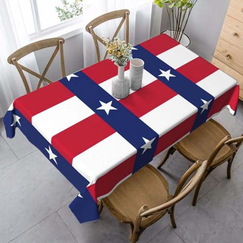 ETASUIOL Tischdecke mit Texas-Staatsflagge, rechteckig, Party-Tischdecke, weicher Pfirsichleder-Stoff von ETASUIOL