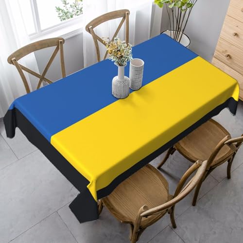 ETASUIOL Tischdecke mit Ukraine-Aufdruck "Flagge der Ukraine", rechteckig, Party-Tischdecke, weicher Pfirsichleder-Stoff von ETASUIOL