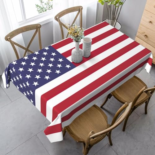 ETASUIOL Tischdecke mit amerikanischer Flagge, rechteckig, weicher Pfirsichleder-Stoff von ETASUIOL