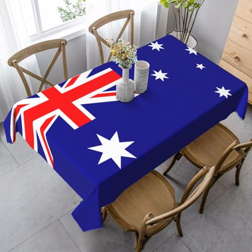 ETASUIOL Tischdecke mit australischer Flagge, rechteckig, weicher Pfirsichleder-Stoff von ETASUIOL