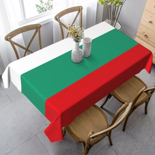 ETASUIOL Tischdecke mit bulgarischer Flagge, rechteckig, weicher Pfirsichleder-Stoff von ETASUIOL