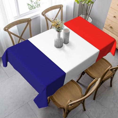 ETASUIOL Tischdecke mit französischer Flagge, rechteckig, weicher Pfirsichleder-Stoff von ETASUIOL