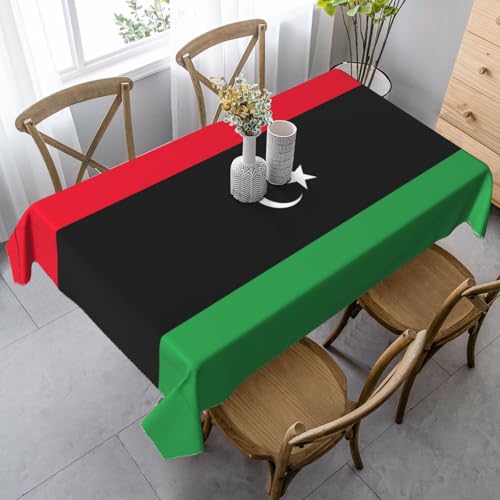 ETASUIOL Tischdecke mit libyscher Flagge, rechteckig, weicher Pfirsichleder-Stoff von ETASUIOL