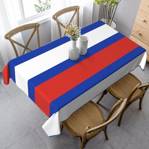 ETASUIOL Tischdecke mit russischer Flagge, rechteckig, weicher Pfirsichleder-Stoff von ETASUIOL