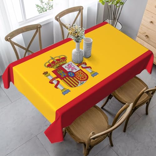 ETASUIOL Tischdecke mit spanischer Flagge, rechteckig, weicher Pfirsichleder-Stoff von ETASUIOL