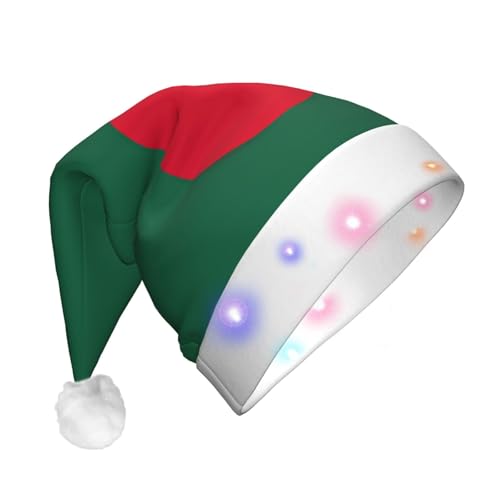 ETASUIOL Weihnachtsmütze mit Bangladesch-Flagge für Erwachsene, beleuchtet, für festliche Mode und saisonale Dekoration von ETASUIOL