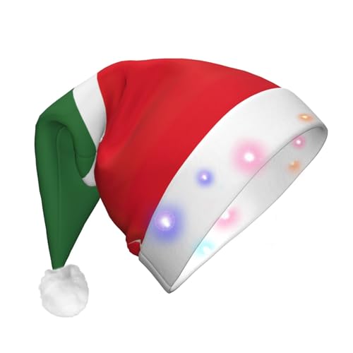 ETASUIOL Weihnachtsmütze mit Flagge der Tschetschenischen Republik, für Erwachsene, beleuchtet, für festliche Mode und saisonale Dekoration von ETASUIOL