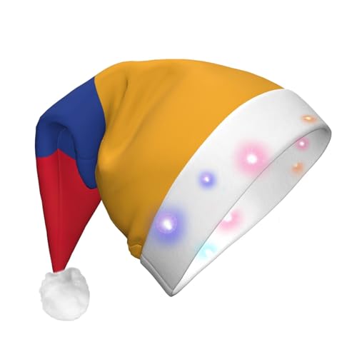 ETASUIOL Weihnachtsmütze mit Flagge von Armenien, beleuchtet, für festliche Mode und saisonale Dekoration von ETASUIOL