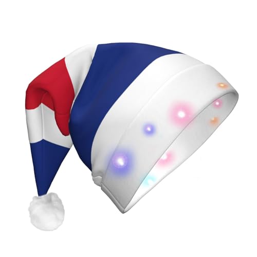 ETASUIOL Weihnachtsmütze mit Flagge von Costa Rica, beleuchtet, für festliche Mode und saisonale Dekoration von ETASUIOL