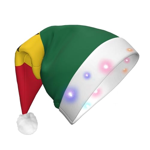 ETASUIOL Weihnachtsmütze mit Flagge von Ghana, beleuchtet, für festliche Mode und saisonale Dekoration von ETASUIOL