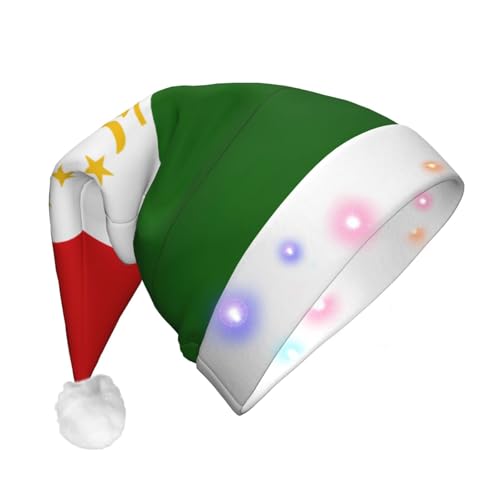 ETASUIOL Weihnachtsmütze mit Flagge von Tadschikistan, beleuchtet, für festliche Mode und saisonale Dekoration von ETASUIOL