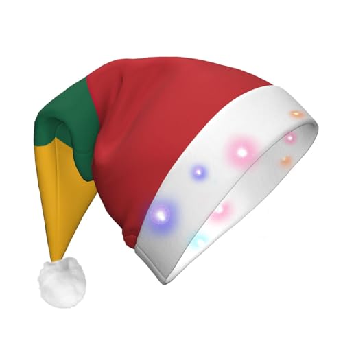 ETASUIOL Weihnachtsmütze mit Litauen-Flagge für Erwachsene, beleuchtet, für festliche Mode und saisonale Dekoration von ETASUIOL