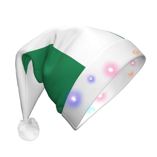 ETASUIOL Weihnachtsmütze mit Nigeria-Flagge für Erwachsene, beleuchtet, für festliche Mode und saisonale Dekoration von ETASUIOL