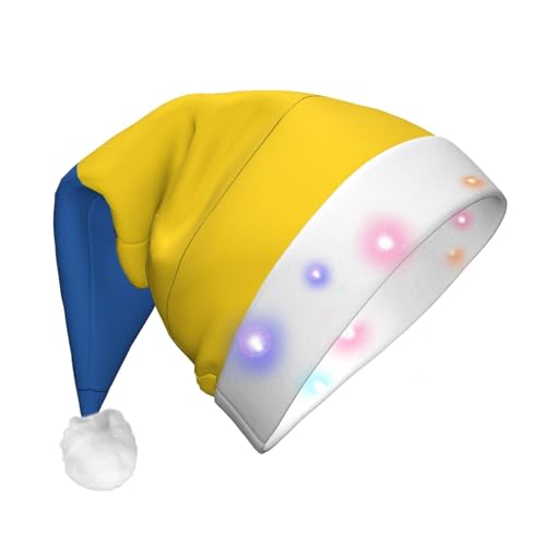 ETASUIOL Weihnachtsmütze mit Ukraine-Flagge für Erwachsene, beleuchtet, für festliche Mode und saisonale Dekoration von ETASUIOL