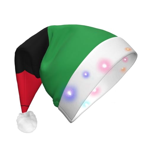 ETASUIOL Weihnachtsmütze mit libyscher Flagge, beleuchtet, für festliche Mode und saisonale Dekoration von ETASUIOL