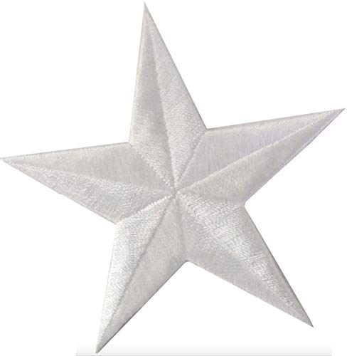 ETDesign #E02197 Aufnäher zum Aufbügeln mit Sternen, 7,6 x 7,6 cm, Weiß von ETDesign
