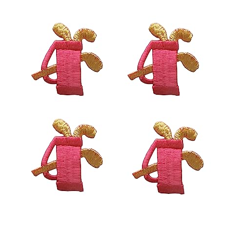 ETDesign #E02310 Aufnäher zum Aufbügeln, Motiv: Golfschläger in Rosa, 3,2 x 3,2 cm, 4 Stück von ETDesign