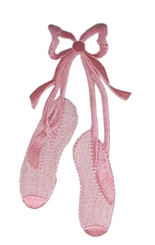 ETDesign #E03433L Pink Ballettschuhe Tanzstickerei Iron On Applique Patch - 5,7 x 12,7 cm von ETDesign