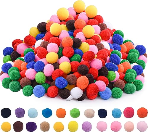 Bunt Groß Pompons, 200 Stück 3cm Pompons zum Basteln Pompons Bälle für Ostern für Kinder, Handwerk DIY Deko Hobby Supplies für Lustige DIY Kreative Handwerk (Multicolored) von ETELIAR