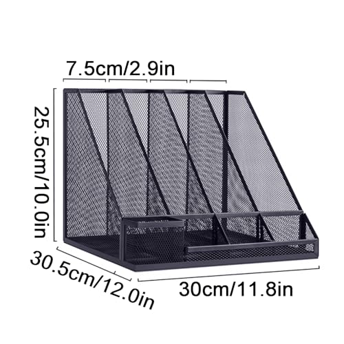 ETHORY Schreibtisch-Aktenkorb, Eisen-Aktenkorb, Netz-Aktenkorb, großes Fassungsvermögen, multifunktionaler Aktenkorb von ETHORY