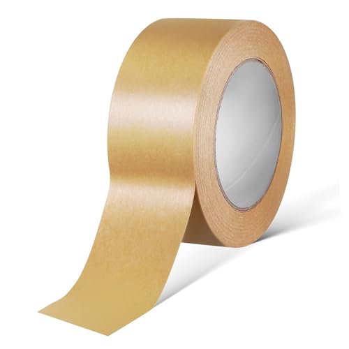 ETHZZLE 1 Rolle Kraftpapier Klebeband Für Das Versiegeln Von Paketen 50mm x Stark Selbstklebend Beschreibbar Ideal Für Verpackungen Und Versand von ETHZZLE