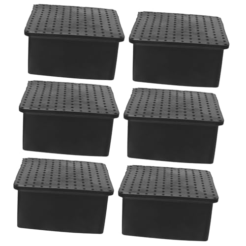 ETHZZLE 6st Beinschützer Für Stühle Schutzpolster Für Möbelbeine Möbelgleiter, Beinkappen Quadratische Stuhlbeinabdeckungen Wasch- Und Trocknerpads Radstopper Für Möbel PVC Black von ETHZZLE