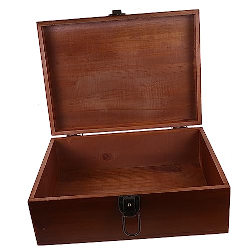 ETHZZLE Juwelierorganisator Holzspeicherboxen Ohrring Organizer Fach aus mit Schloss Vintage aus Holzringkiste Schmuckkästchen Erinnerungsbox für Andenken Dekorativer Schmuckschatullen von ETHZZLE