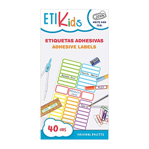 ETIKIDS COLORS ADHESIVE: ORIGINAL - 40 Aufkleber in verschiedenen Farben zum Anpassen von Objekten von ETIKIDS