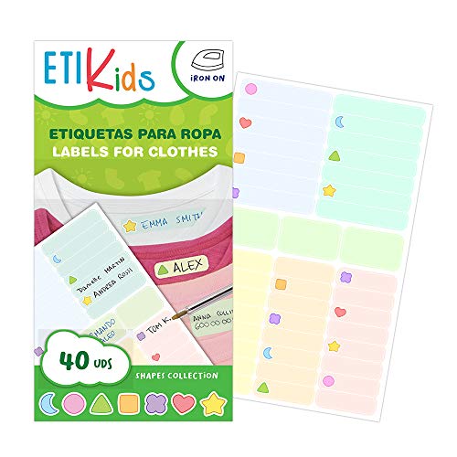 ETIKIDS TERMO FUNNY: FORMS - 40 Thermoetiketten mit Symbolen für Schule und Kindergarten von ETIKIDS