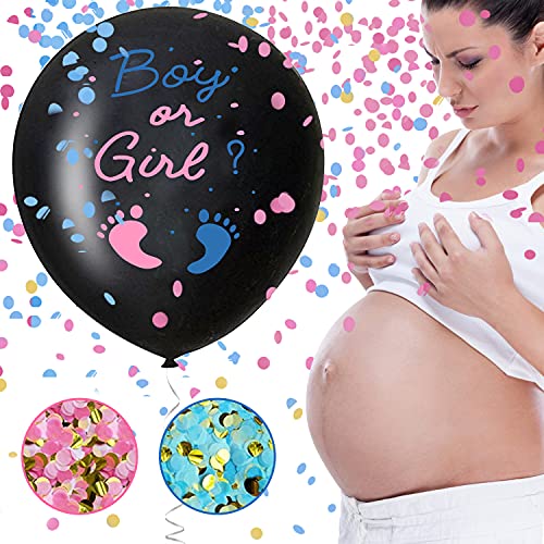 Gender reveal ballon - 2 Stück 36 Zoll Großer Boy or Girl Ballon Mit Rosa und Blauem Konfetti for Baby Party wie Baby Shower oder Geschlechtsankündigungen von ETLEE