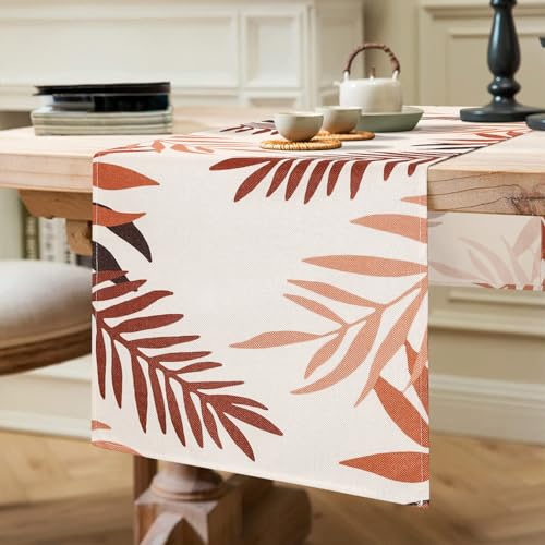 Tischläufer Orange Farbe Blätter Tischläufer Bunt Tisch Deko Schließfächer Tischläufer Modern Wohnzimmer Tischläufer Polyester Tischmatten Läufer Set Für Esszimmer Anrichte Schuhschrank Dekor 40x140 von ETOLISHOP