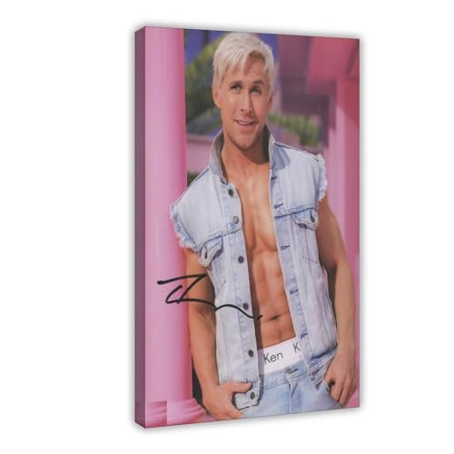 ETOMEY Filmschauspieler - Ryan Gosling-Barbie Leinwandposter Schlafzimmer Dekor Sport Landschaft Büro Zimmer Dekor Geschenk Rahmenstil 20 x 30 cm von ETOMEY