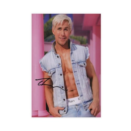 ETOMEY Filmschauspieler - Ryan Gosling-Barbie Leinwandposter Schlafzimmer Dekor Sport Landschaft Büro Zimmer Dekor Geschenk Unrahmen-Stil 40 x 60 cm von ETOMEY