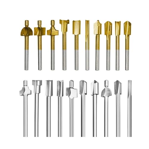 CVBFGH 10 Stück Fräser Holzschneider passend for Drehwerkzeug-Set 1/8 Zoll 3 mm Schaft Zimmerei Fräser for Drehwerkzeuge DIY von ETQWDXOL