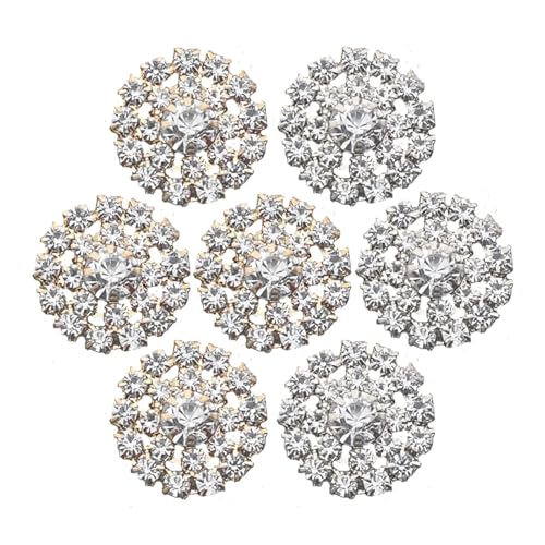 CVBFGH 10 teile/los 20mm Sonderpreis Perle Blume Kristall Metall Legierung Knöpfe Nähen Handarbeit Diy Strass Dekoration Silber Zubehör(Mix color) von ETQWDXOL