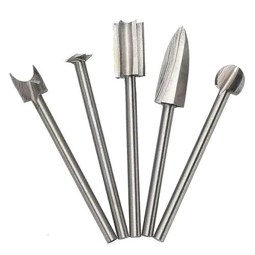 CVBFGH 5PCS Elektrische Wurzel Carving Schleifen Kopf, Holz Carving Und Gravur Bohrer Bits Fräsen Wurzel Cutter Carving Werkzeuge von ETQWDXOL