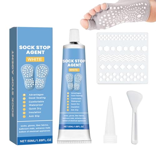 ETUCYNG Antirutsch Für Socken - Socken Stopp Anti Rutsch Set - Sockenstopper Flüssig, Antirutsch Kleber Für Socken, Sock Stop Creme, Gummiartige Antirutsch Farbe Auf Wasserbasis, 50ml von ETUCYNG