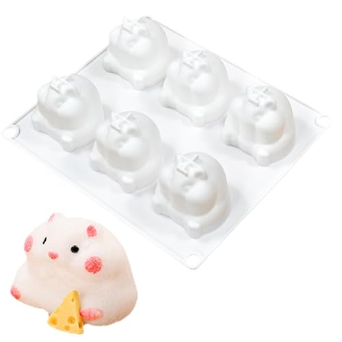 ETUCYNG Hamsterform, Hamsterkuchenform | Silikon-Hamster-Schokoladenform - Niedliche kleine Hamster-Formen, Backwerkzeug, Mousse-Kuchen-Dekorationsformen für Backzubehör in der Küche von ETUCYNG