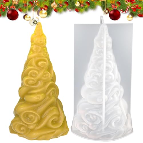 ETUCYNG Silikonform für Weihnachtsbaumkerzen, 3D-Weihnachtsbaumkerzenform - 3D Epoxidharzform Silikon | 3D-Kerzenformen für Epoxidharz, Tischornamentform, Form für die Herstellung von Süßigkeiten und von ETUCYNG