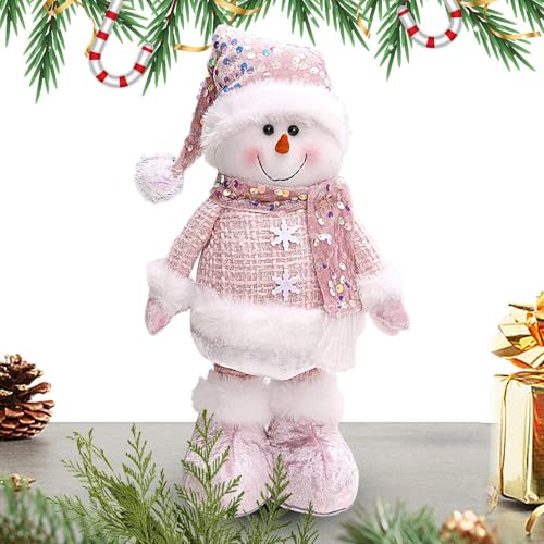 ETUCYNG Stehende Weihnachtszwerge, Schneemannpuppe | Rosa stehende Weihnachts-Plüschfiguren - Niedliche Winter-Wohndekoration, Bodendekoration mit, GNOME-Plüschstoff für den Innenbereich von ETUCYNG