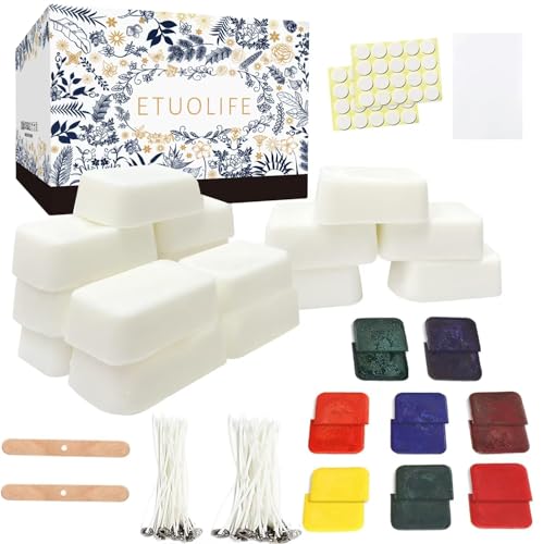 ETUOLIFE Kerzen Selber Machen Set,DIY Kerzenherstellung Kit für Erwachsene und Kinder,960g Sojawachs,Kerzenwachs Farbstoffe Docht Set,Kerzen DIY Set,Kerzenwach Sojawachs. von ETUOLIFE