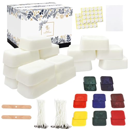 ETUOLIFE Sojawachs für Kerzen,Kerzenwachs zum gießen, Kerzen Selber Machen Set, DIY Kerzenherstellung Kit für Erwachsene und Kinder, Kerzenwachs Farbstoffe Docht Set, Kerzen DIY Set, 960g Wachs Kerzen von ETUOLIFE